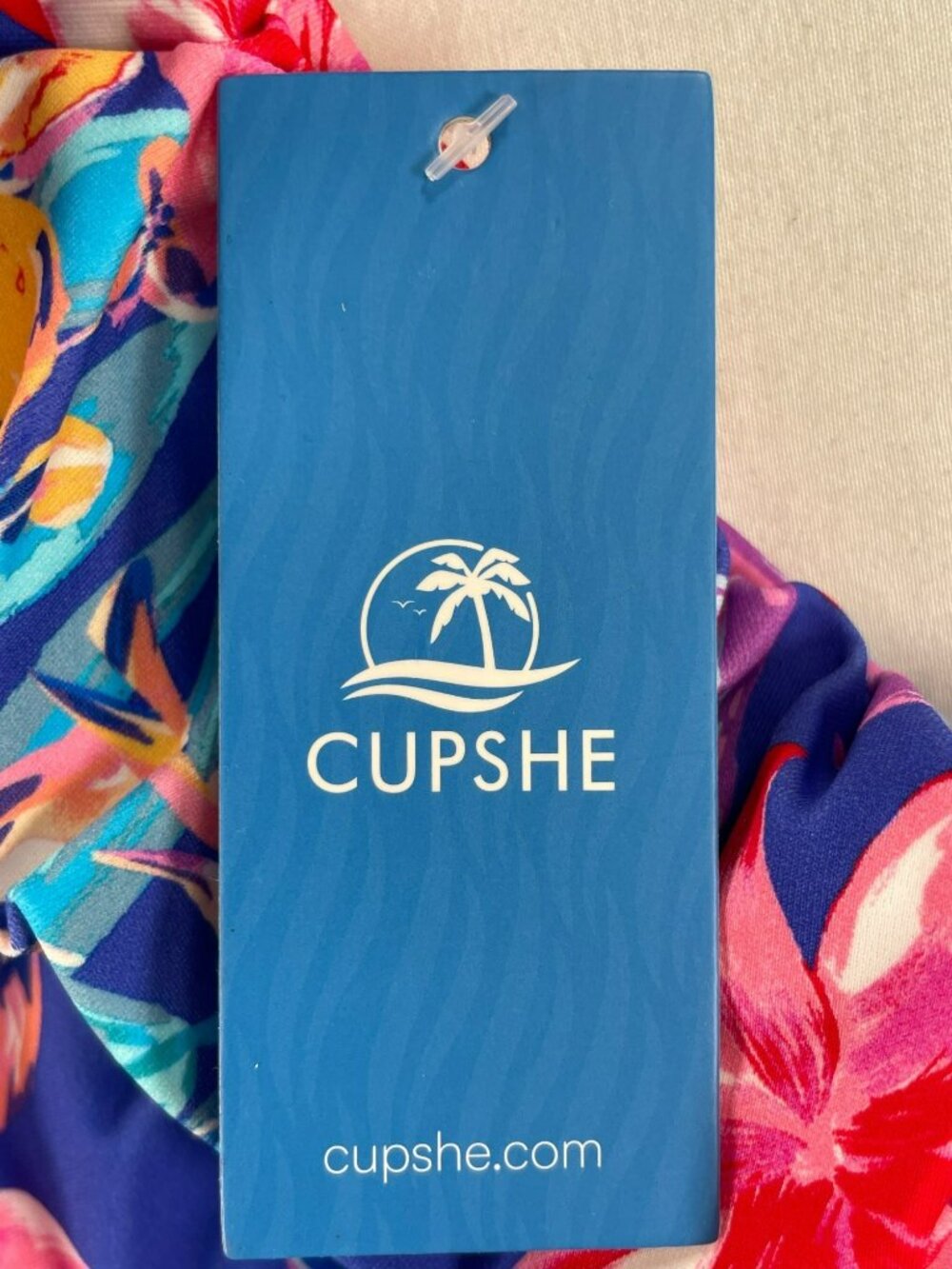 Cupshe Tummy Control Square Neck One-Piece Floral Swimsuit Adjustable Size L NEW - Picture 6 of 9